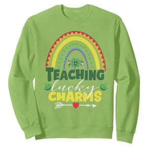 Funny St Patrick's Day Teacher Sweatshirt Teaching Lucky Charms TS11 Lime Print Your Wear
