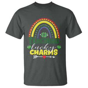 Funny St Patrick's Day Teacher T Shirt Teaching Lucky Charms TS11 Dark Heather Print Your Wear