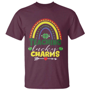 Funny St Patrick's Day Teacher T Shirt Teaching Lucky Charms TS11 Maroon Print Your Wear
