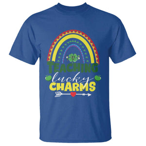 Funny St Patrick's Day Teacher T Shirt Teaching Lucky Charms TS11 Royal Blue Print Your Wear