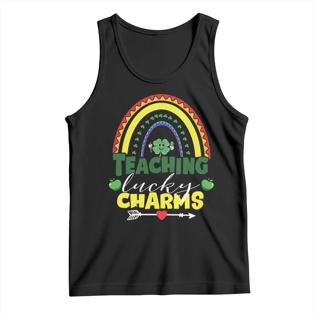 Funny St Patrick's Day Teacher Tank Top Teaching Lucky Charms TS11 Black Print Your Wear
