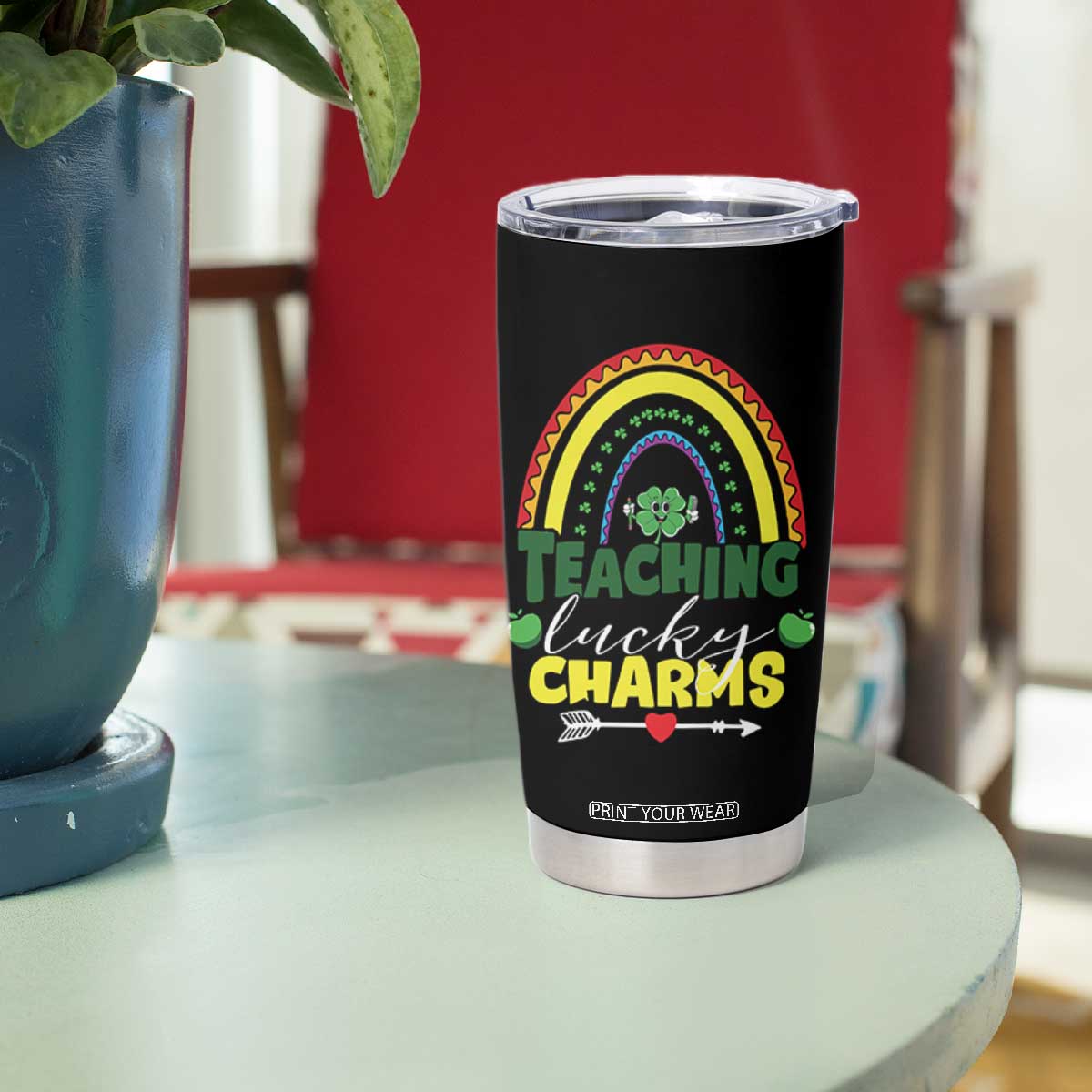 Funny St Patrick's Day Teacher Tumbler Cup Teaching Lucky Charms TS11 Print Your Wear