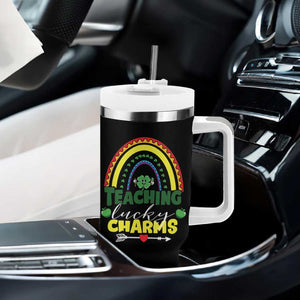 Funny St Patrick's Day Teacher Tumbler With Handle Teaching Lucky Charms TS11 Print Your Wear