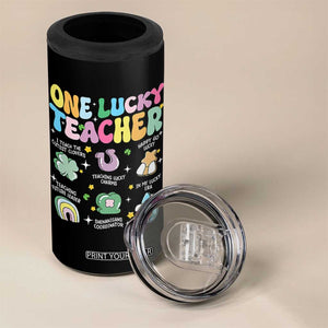 Funny St Patrick's Day Irish Teacher 4 in 1 Can Cooler Tumbler One Lucky Teacher Lucky Era Shamrock TS11 Print Your Wear