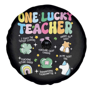 Funny St Patrick's Day Irish Teacher Spare Tire Cover One Lucky Teacher Lucky Era Shamrock TS11 Print Your Wear