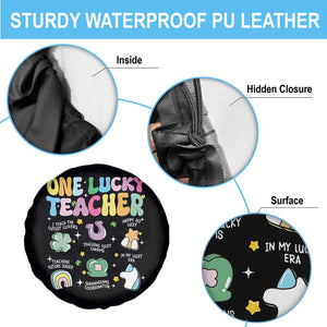 Funny St Patrick's Day Irish Teacher Spare Tire Cover One Lucky Teacher Lucky Era Shamrock TS11 Print Your Wear