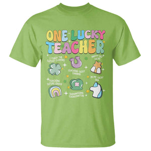 Funny St Patrick's Day Irish Teacher T Shirt One Lucky Teacher Lucky Era Shamrock TS11 Lime Print Your Wear