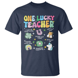 Funny St Patrick's Day Irish Teacher T Shirt One Lucky Teacher Lucky Era Shamrock TS11 Navy Print Your Wear