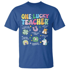 Funny St Patrick's Day Irish Teacher T Shirt One Lucky Teacher Lucky Era Shamrock TS11 Royal Blue Print Your Wear