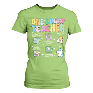 Funny St Patrick's Day Irish Teacher T Shirt For Women One Lucky Teacher Lucky Era Shamrock TS11 Lime Print Your Wear