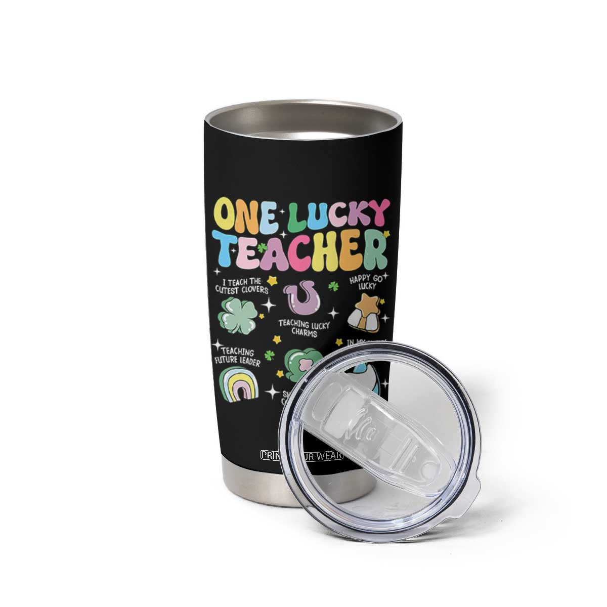 Funny St Patrick's Day Irish Teacher Tumbler Cup One Lucky Teacher Lucky Era Shamrock TS11 Print Your Wear