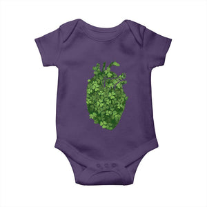 Funny St Patrick's Day Shamrock Heart Cardiac Nurse Anatomy Baby Onesie TS11 Purple Print Your Wear