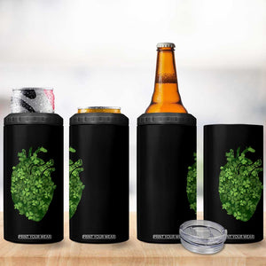 Funny St Patrick's Day Shamrock Heart Cardiac Nurse Anatomy 4 in 1 Can Cooler Tumbler TS11 Print Your Wear