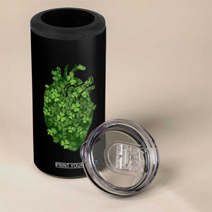 Funny St Patrick's Day Shamrock Heart Cardiac Nurse Anatomy 4 in 1 Can Cooler Tumbler TS11 Print Your Wear