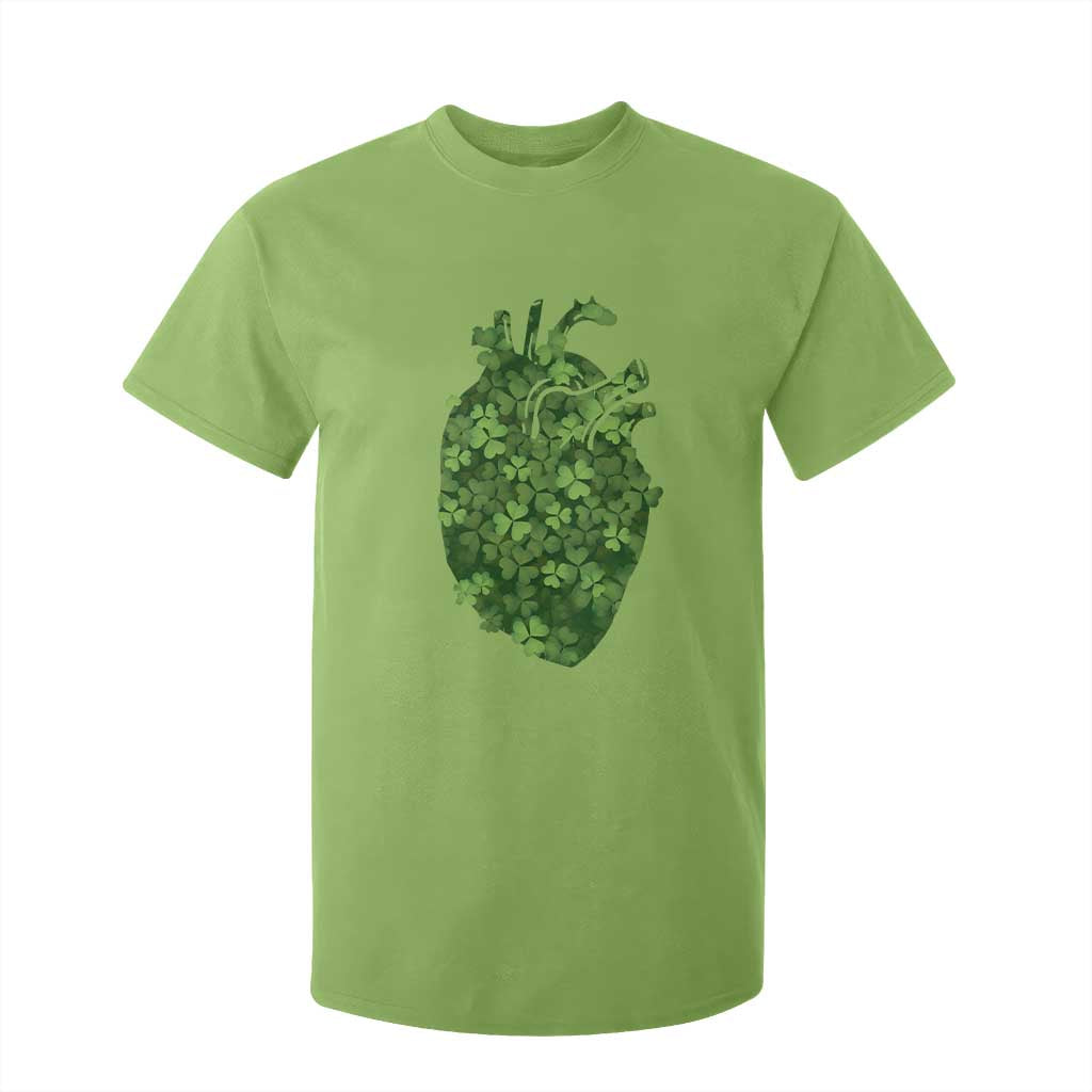Funny St Patrick's Day Shamrock Heart Cardiac Nurse Anatomy T Shirt For Kid TS11 Lime Print Your Wear
