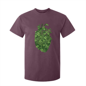 Funny St Patrick's Day Shamrock Heart Cardiac Nurse Anatomy T Shirt For Kid TS11 Maroon Print Your Wear