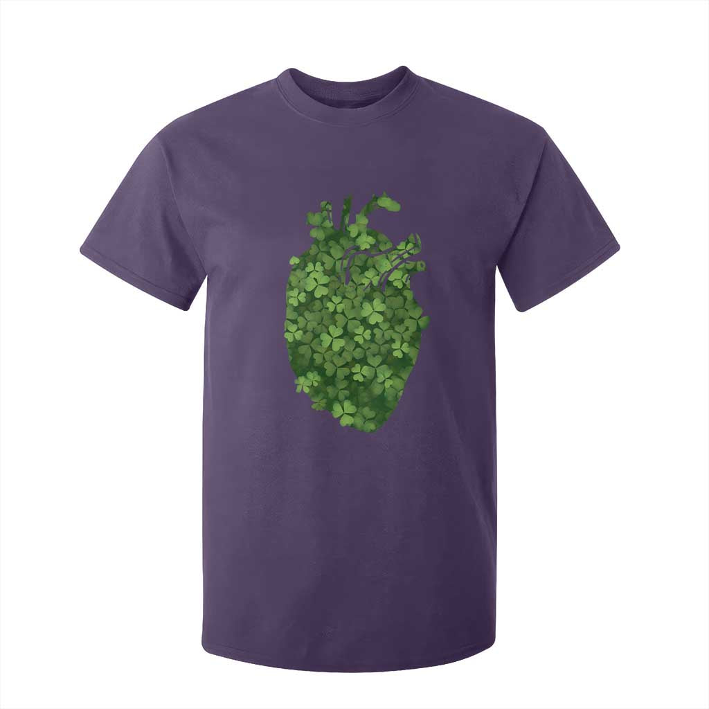 Funny St Patrick's Day Shamrock Heart Cardiac Nurse Anatomy T Shirt For Kid TS11 Purple Print Your Wear