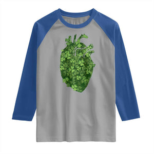 Funny St Patrick's Day Shamrock Heart Cardiac Nurse Anatomy Raglan Shirt TS11 Sport Gray Royal Print Your Wear