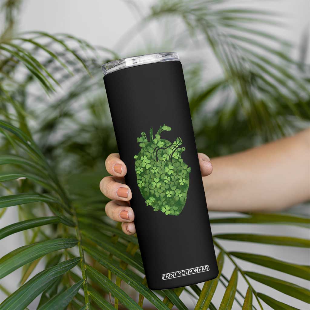 Funny St Patrick's Day Shamrock Heart Cardiac Nurse Anatomy Skinny Tumbler TS11 Print Your Wear