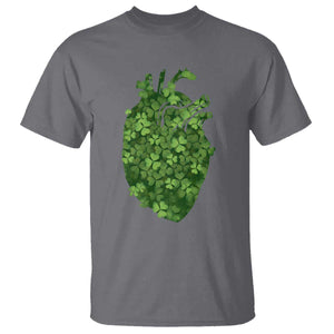 Funny St Patrick's Day Shamrock Heart Cardiac Nurse Anatomy T Shirt TS11 Charcoal Print Your Wear