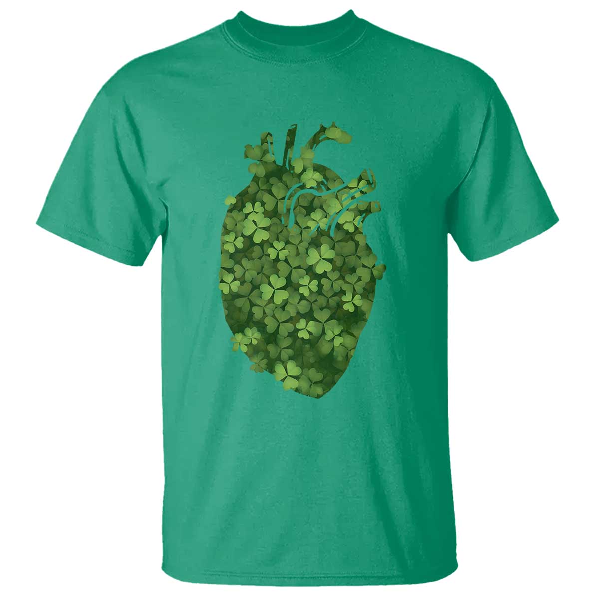 Funny St Patrick's Day Shamrock Heart Cardiac Nurse Anatomy T Shirt TS11 Irish Green Print Your Wear