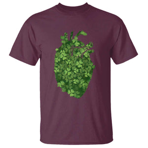 Funny St Patrick's Day Shamrock Heart Cardiac Nurse Anatomy T Shirt TS11 Maroon Print Your Wear