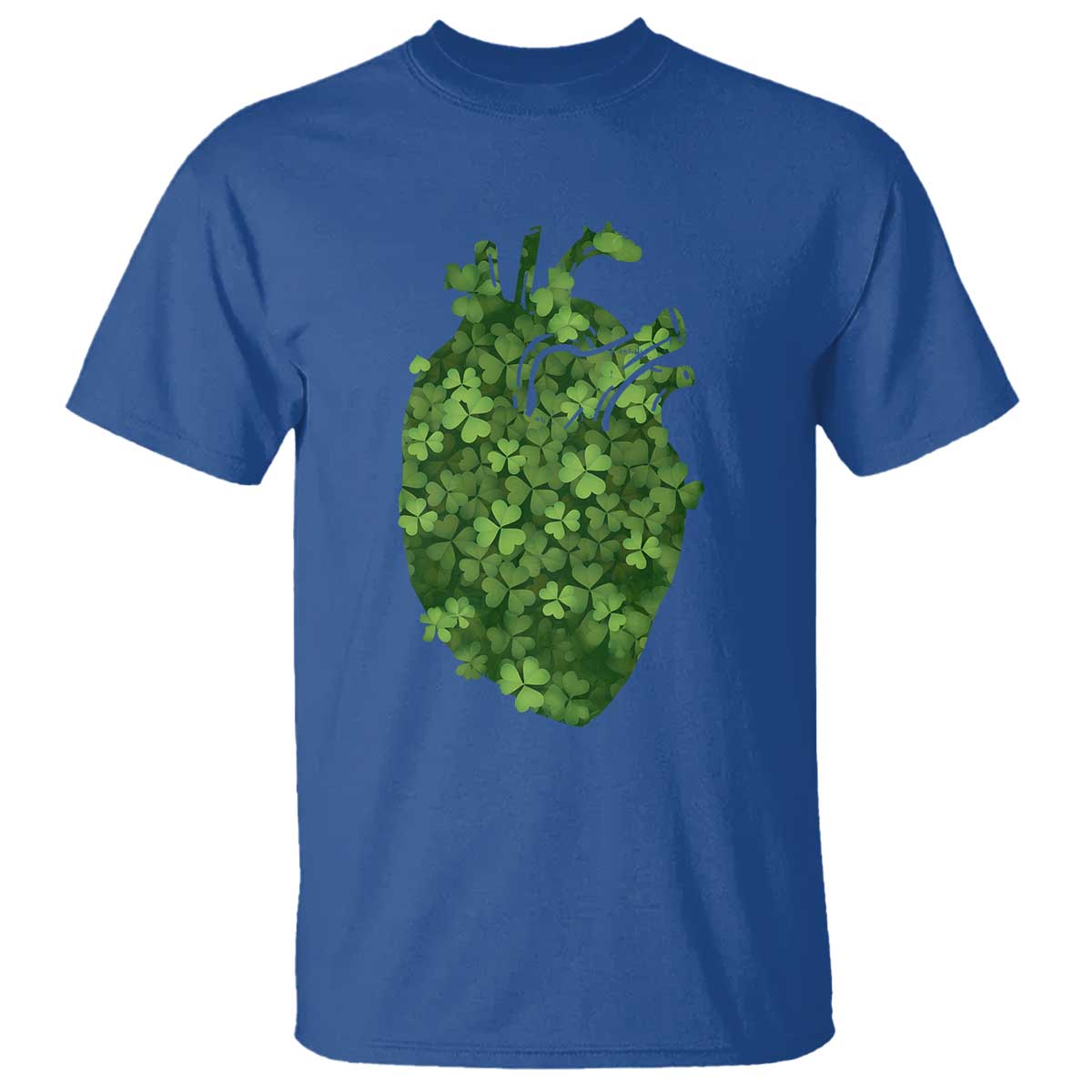Funny St Patrick's Day Shamrock Heart Cardiac Nurse Anatomy T Shirt TS11 Royal Blue Print Your Wear