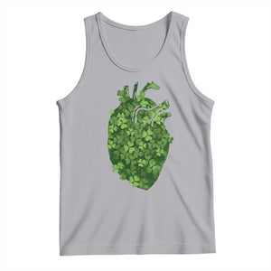 Funny St Patrick's Day Shamrock Heart Cardiac Nurse Anatomy Tank Top TS11 Athletic Heather Print Your Wear