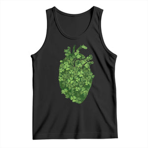 Funny St Patrick's Day Shamrock Heart Cardiac Nurse Anatomy Tank Top TS11 Black Print Your Wear