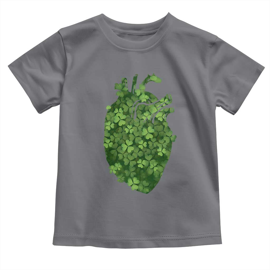 Funny St Patrick's Day Shamrock Heart Cardiac Nurse Anatomy Toddler T Shirt TS11 Charcoal Print Your Wear