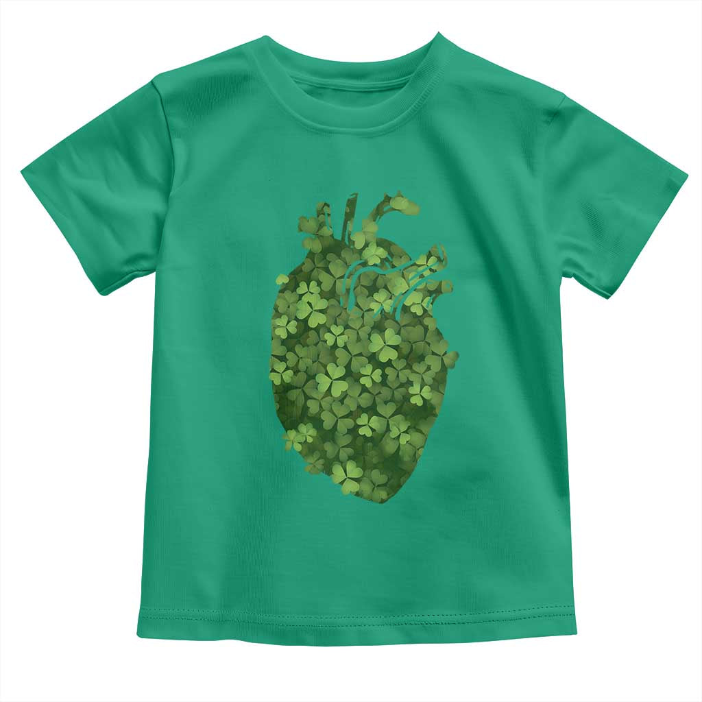 Funny St Patrick's Day Shamrock Heart Cardiac Nurse Anatomy Toddler T Shirt TS11 Irish Green Print Your Wear