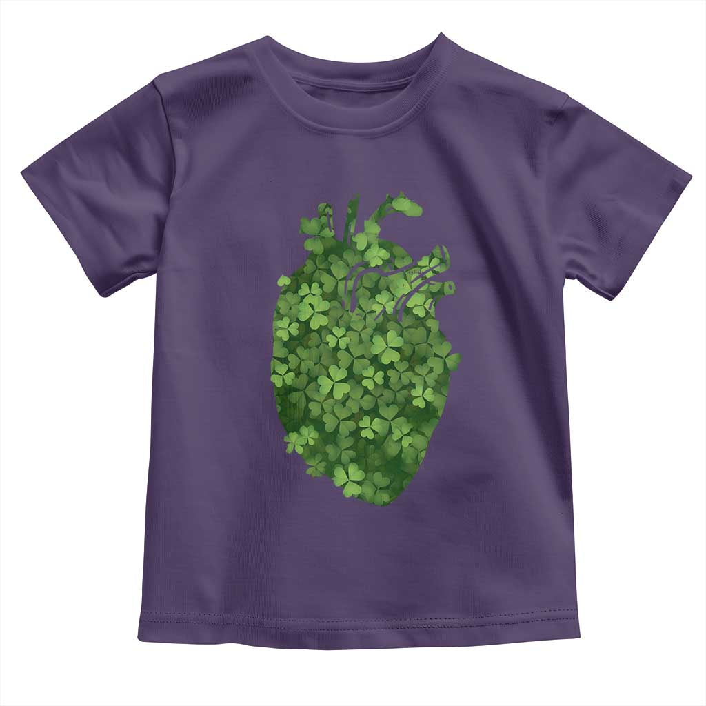 Funny St Patrick's Day Shamrock Heart Cardiac Nurse Anatomy Toddler T Shirt TS11 Purple Print Your Wear