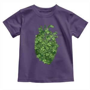 Funny St Patrick's Day Shamrock Heart Cardiac Nurse Anatomy Toddler T Shirt TS11 Purple Print Your Wear