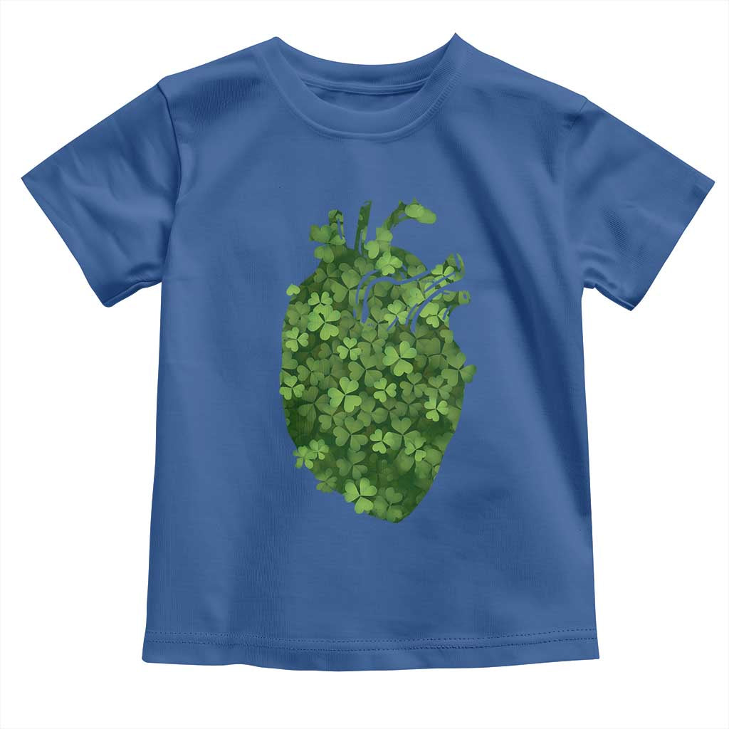 Funny St Patrick's Day Shamrock Heart Cardiac Nurse Anatomy Toddler T Shirt TS11 Royal Blue Print Your Wear