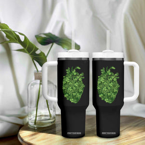Funny St Patrick's Day Shamrock Heart Cardiac Nurse Anatomy Tumbler With Handle TS11 Print Your Wear