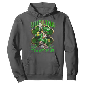 Funny Hurling It's A Way Of Life Hoodie Leprechaun Shamrock Irish Sport TS11 Dark Heather Print Your Wear
