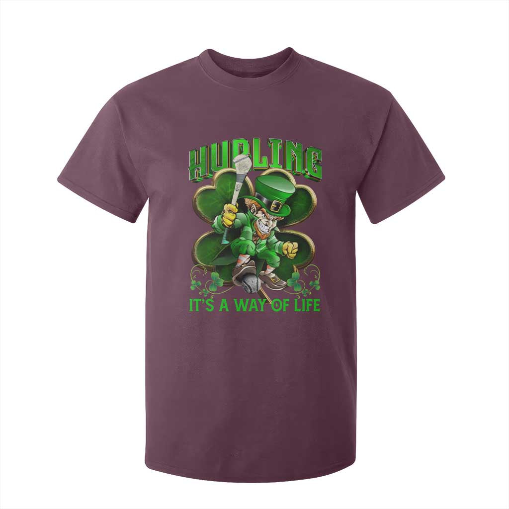 Funny Hurling It's A Way Of Life T Shirt For Kid Leprechaun Shamrock Irish Sport TS11 Maroon Print Your Wear
