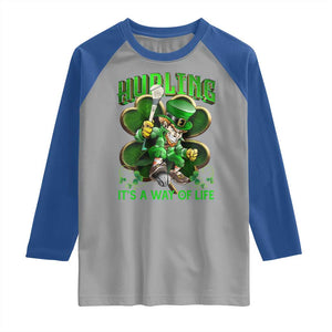 Funny Hurling It's A Way Of Life Raglan Shirt Leprechaun Shamrock Irish Sport TS11 Sport Gray Royal Print Your Wear