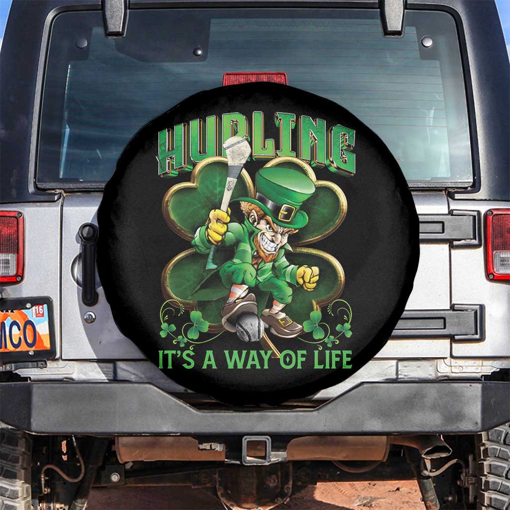 Funny Hurling It's A Way Of Life Spare Tire Cover Leprechaun Shamrock Irish Sport TS11 No hole Black Print Your Wear