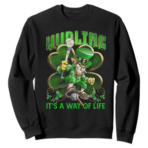 Funny Hurling It's A Way Of Life Sweatshirt Leprechaun Shamrock Irish Sport TS11 Black Print Your Wear