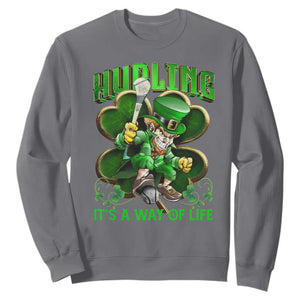 Funny Hurling It's A Way Of Life Sweatshirt Leprechaun Shamrock Irish Sport TS11 Charcoal Print Your Wear
