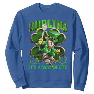 Funny Hurling It's A Way Of Life Sweatshirt Leprechaun Shamrock Irish Sport TS11 Royal Blue Print Your Wear