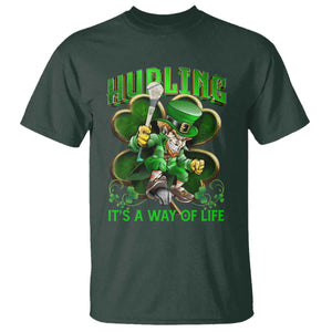 Funny Hurling It's A Way Of Life T Shirt Leprechaun Shamrock Irish Sport TS11 Dark Forest Green Print Your Wear