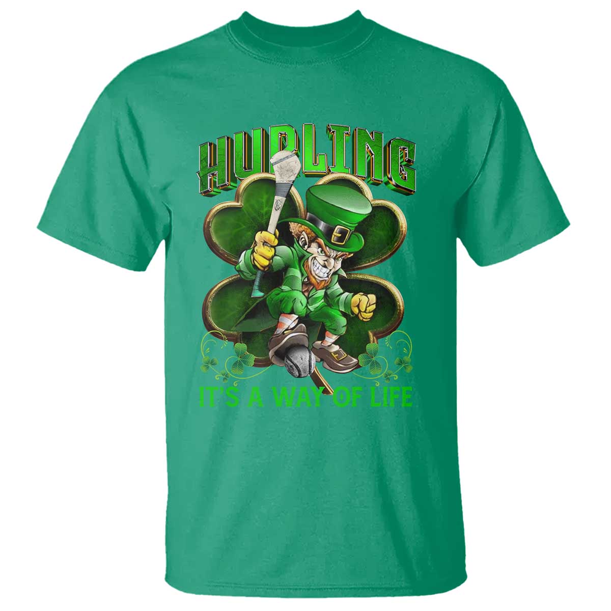 Funny Hurling It's A Way Of Life T Shirt Leprechaun Shamrock Irish Sport TS11 Irish Green Print Your Wear