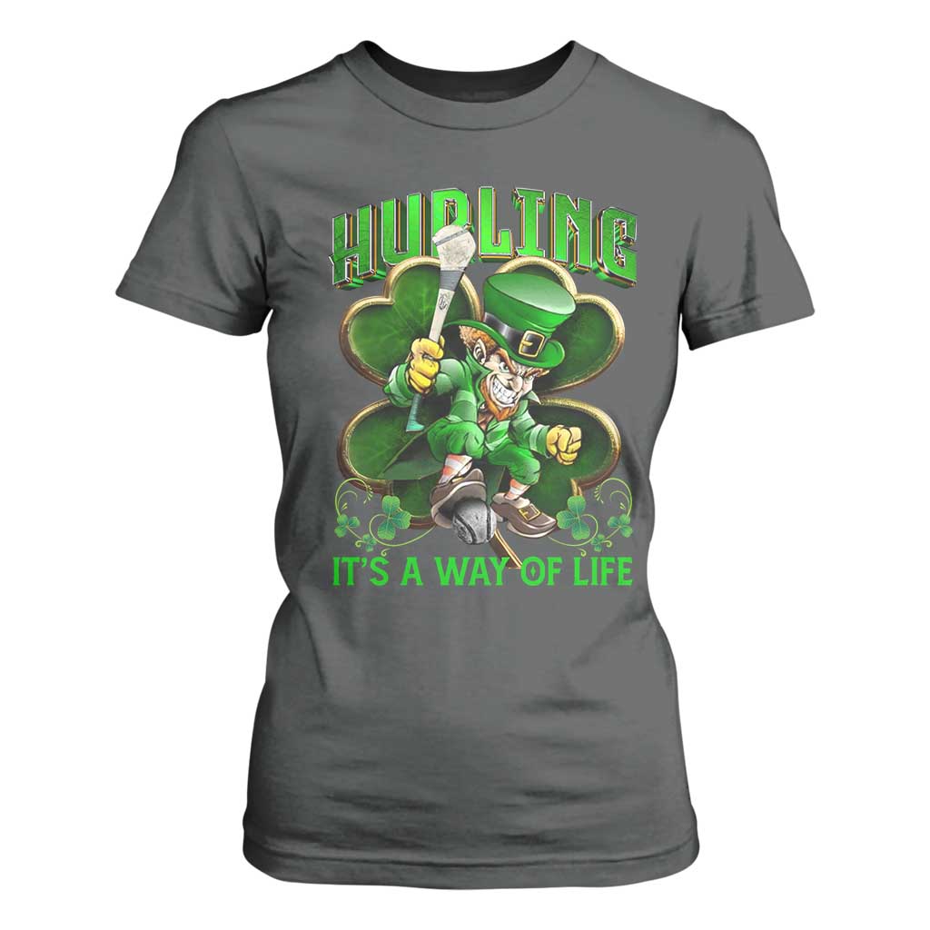 Funny Hurling It's A Way Of Life T Shirt For Women Leprechaun Shamrock Irish Sport TS11 Dark Heather Print Your Wear