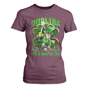 Funny Hurling It's A Way Of Life T Shirt For Women Leprechaun Shamrock Irish Sport TS11 Maroon Print Your Wear