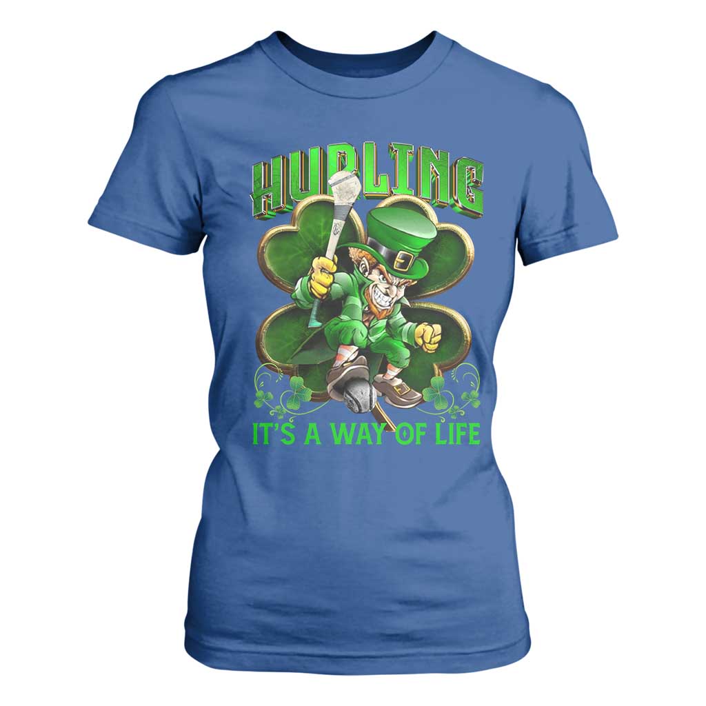 Funny Hurling It's A Way Of Life T Shirt For Women Leprechaun Shamrock Irish Sport TS11 Royal Blue Print Your Wear