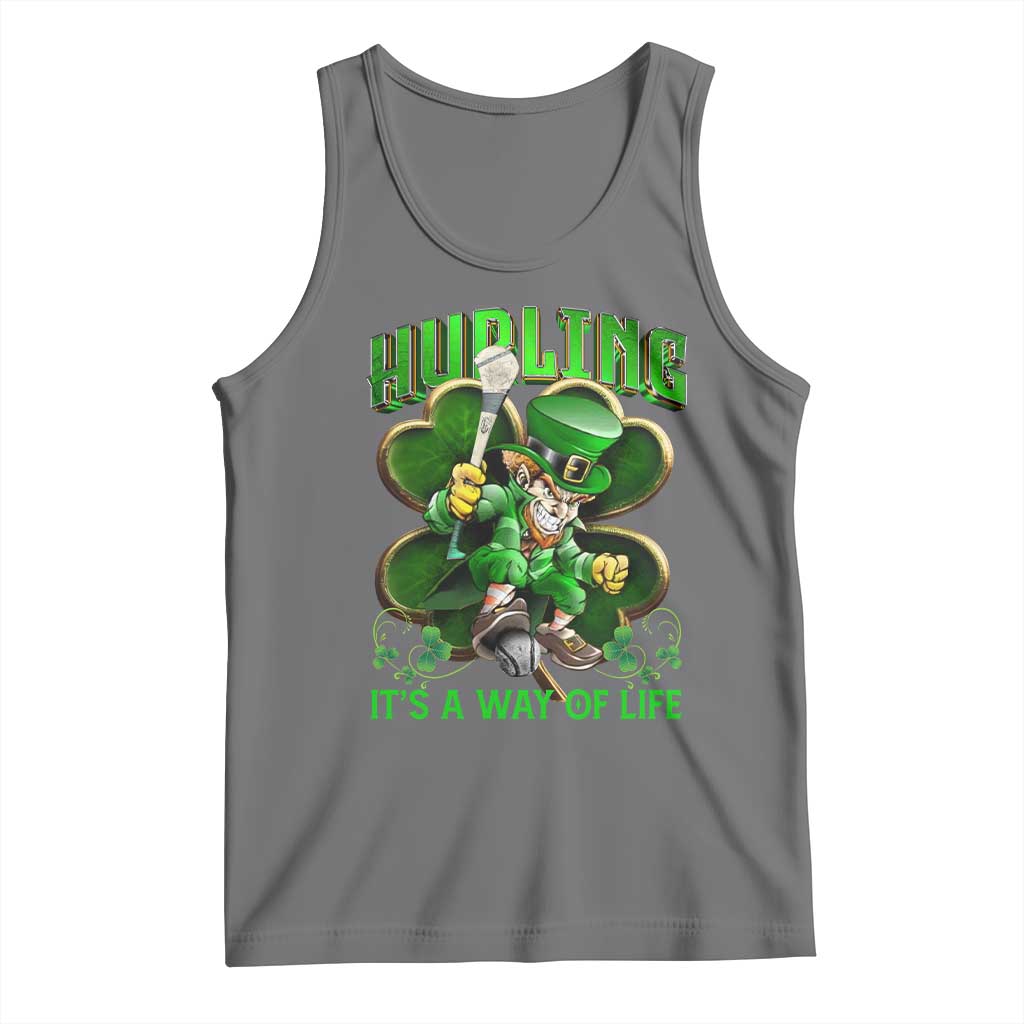 Funny Hurling It's A Way Of Life Tank Top Leprechaun Shamrock Irish Sport TS11 Black Heather Print Your Wear