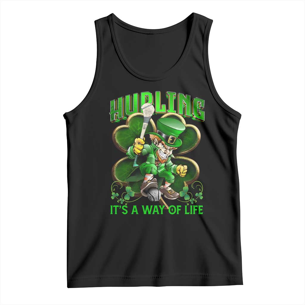 Funny Hurling It's A Way Of Life Tank Top Leprechaun Shamrock Irish Sport TS11 Black Print Your Wear