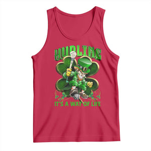 Funny Hurling It's A Way Of Life Tank Top Leprechaun Shamrock Irish Sport TS11 Red Print Your Wear